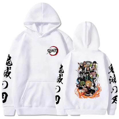 Trendy Hot Selling Demon Slayer Anime Jacket Pullover Black Sweatshirts Hoodie Cosplay Costum, Men's Hoodies