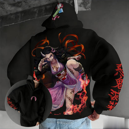 New Anime Trend "Demon Slayer" Hooded Sweatshirt - Women's and Men's Anime Print Street Casual Sportswear