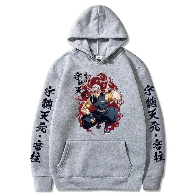 Demon Slayer Tengen Uzui Anime Hoodie Men Women Oversized Pullover Sweatshirt 2026 Autumn Winter New Casual Cosplay Streetwear