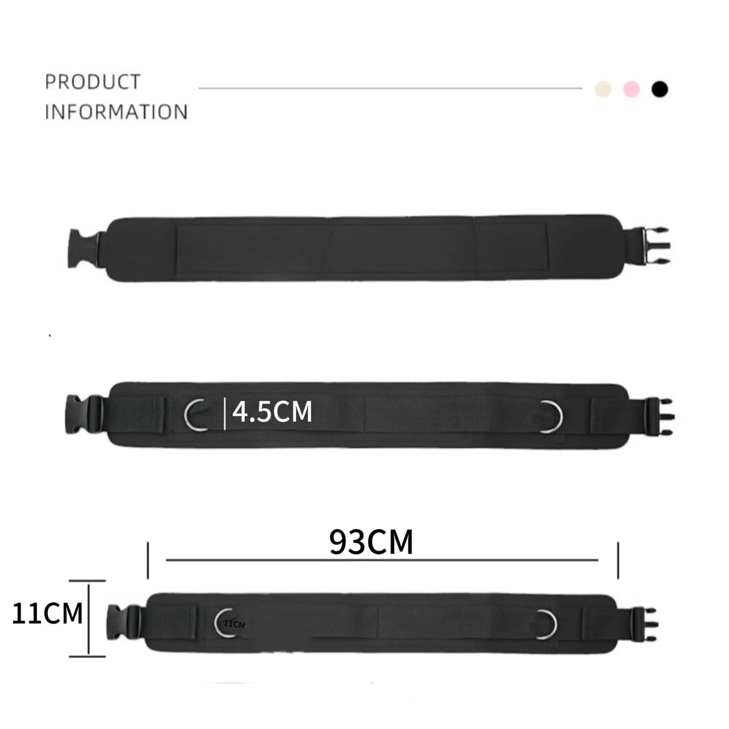 Waist Belt Neoprene Padded Gym Pulley Strap with Rings for Cable Machines Fitness Exercise Speed Agility Resistance Training