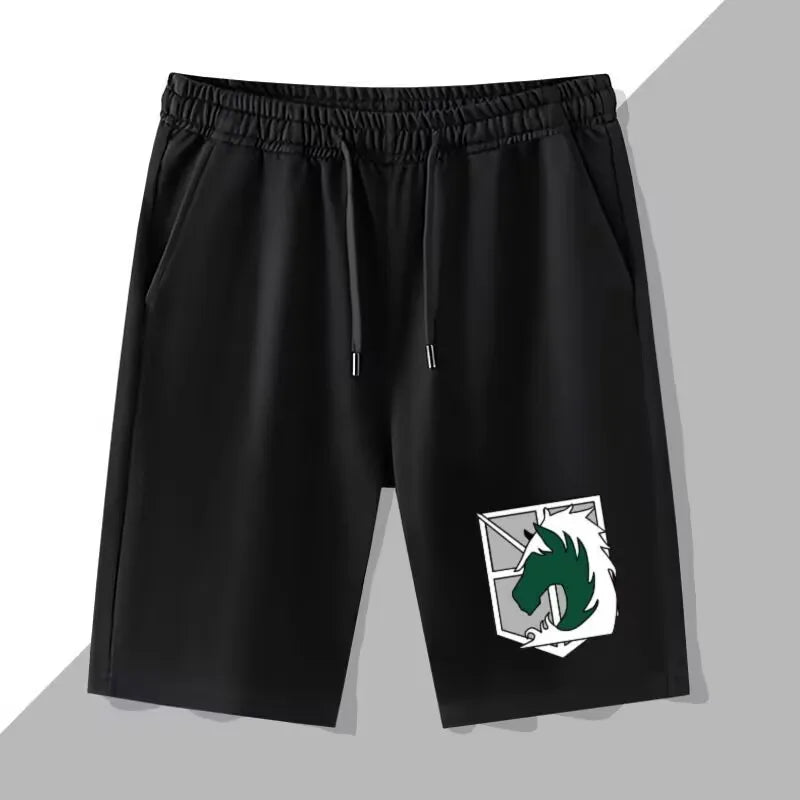 Attack on Giant Anime Shorts Wings of Liberty COS Allen Mikasa Survey Corps Five-Point Pants Men's Summer Fashion Trend Shorts