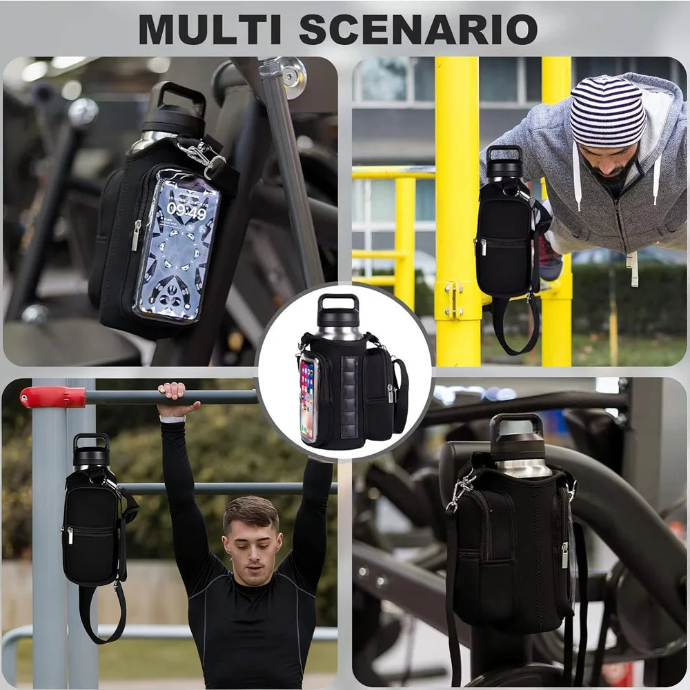 Geestock Magnetic Gym Bag Portable Magnetic Carrier Bag With Phone Pocket Fitness Water Bottle Pouch Gym Accessories Organizer