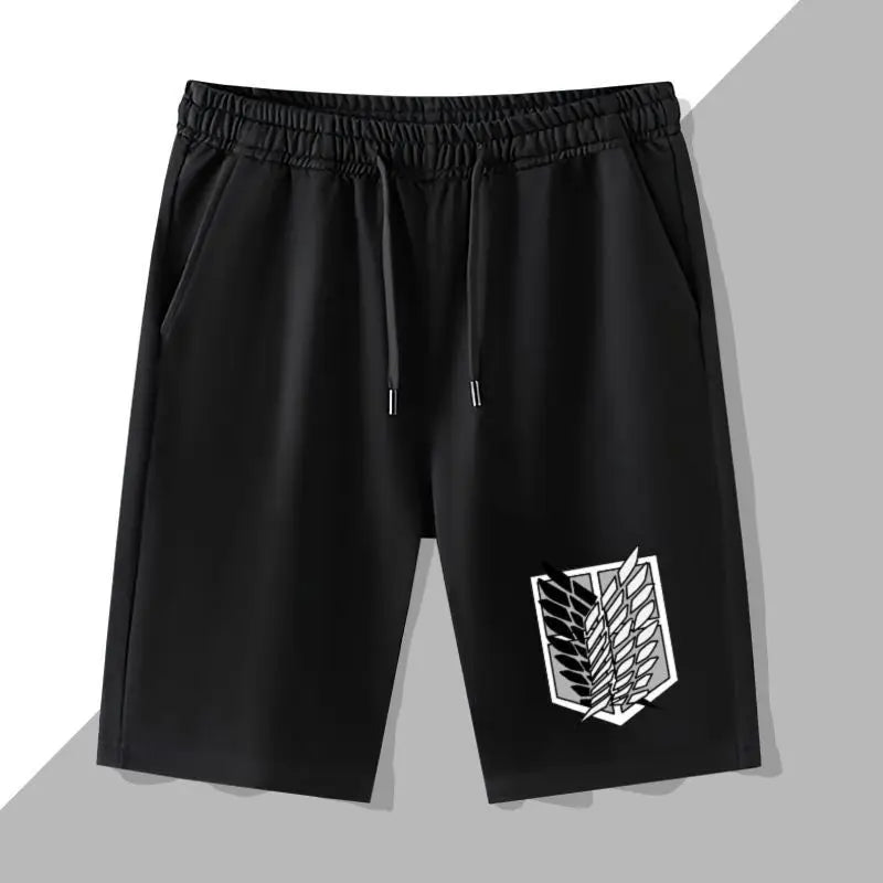 Attack on Giant Anime Shorts Wings of Liberty COS Allen Mikasa Survey Corps Five-Point Pants Men's Summer Fashion Trend Shorts