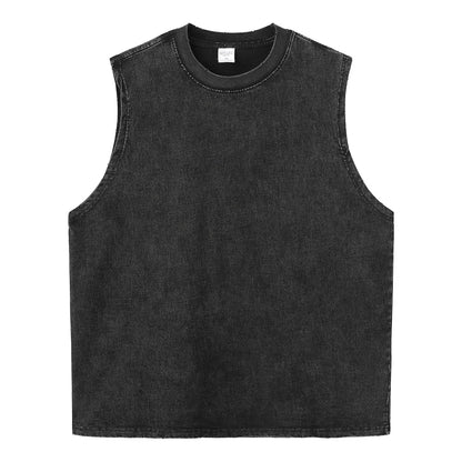 2026 New Summer Oversized Black Clover Asta Anti-Magic Demon Washed Sleeveless Tank Top, Vintage Distressed Anime Streetwear