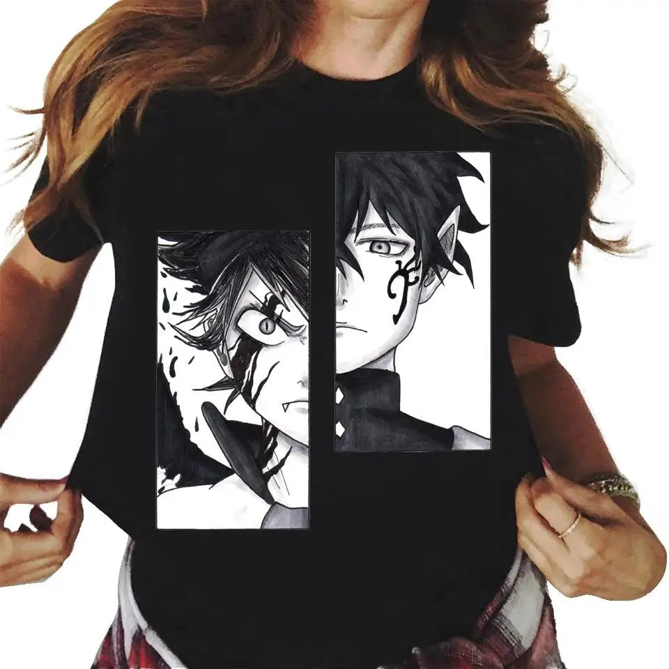 Japanese Anime Black Clover T Shirt Men Women Cartoon Graphic Print Short Sleeve Fashion Casual Plus Size Unisex T Shirt