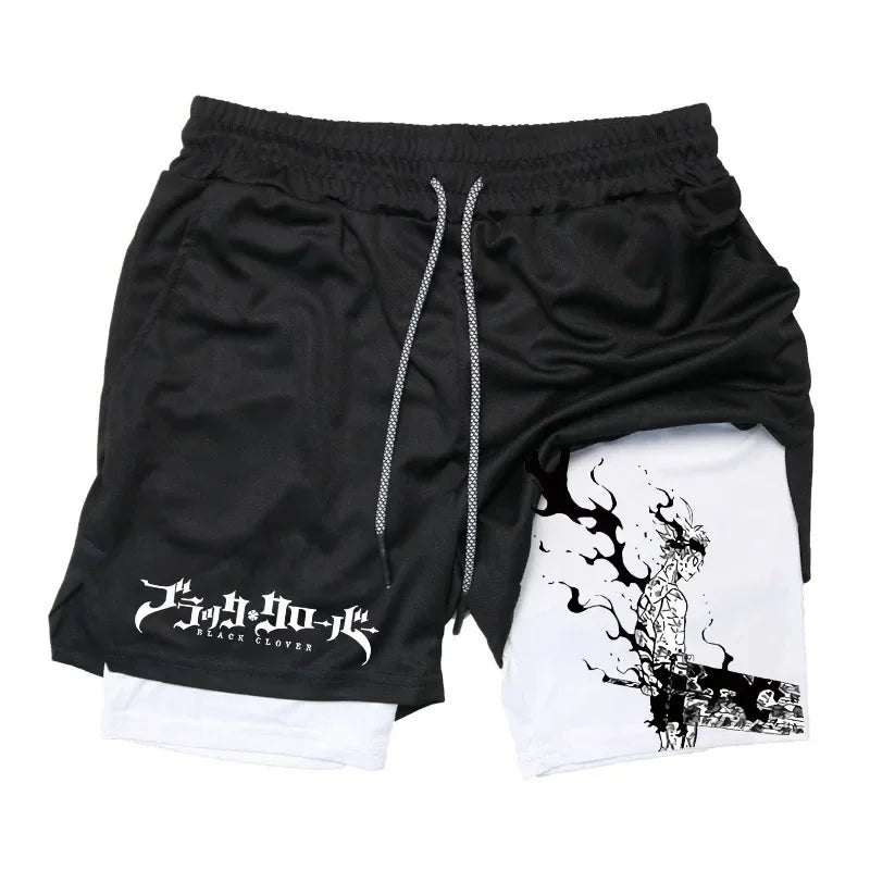 Black Clover Asta Demon Fashion 2025 New Form Black Shorts Men Cotton Casual Summer Streetwear Anime Graphic Print Workout Pants