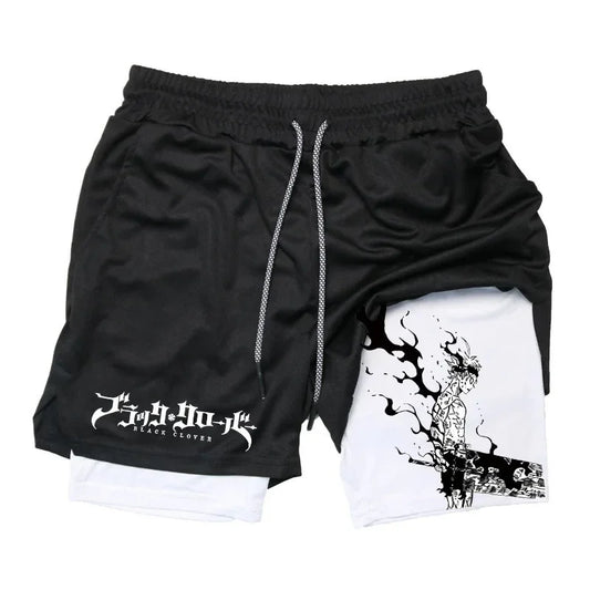 Black Clover Asta Demon Fashion 2025 New Form Black Shorts Men Cotton Casual Summer Streetwear Anime Graphic Print Workout Pants