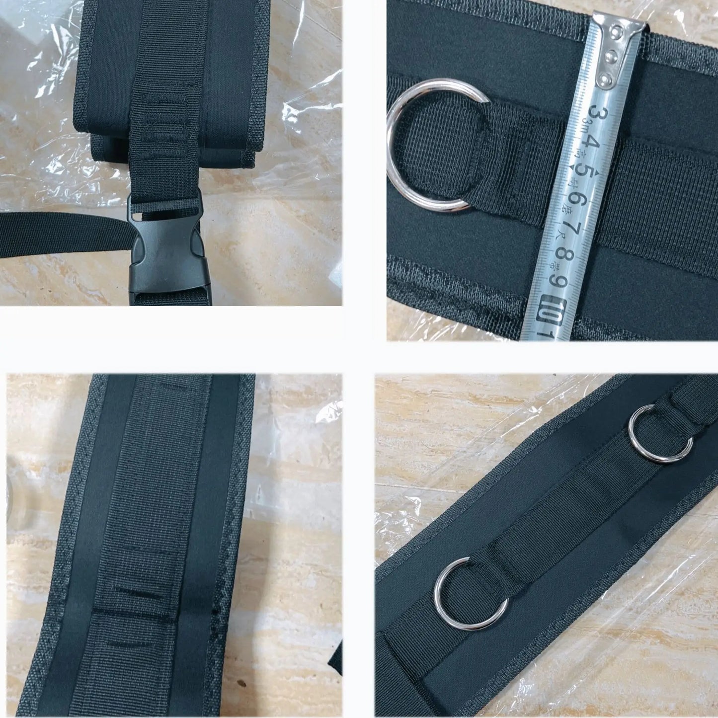 Waist Belt Neoprene Padded Gym Pulley Strap with Rings for Cable Machines Fitness Exercise Speed Agility Resistance Training
