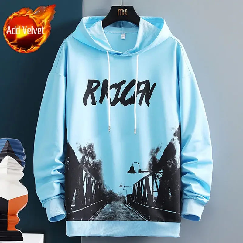 Sweatshirts for Man Hooded Anime White Men's Clothing Hip Hop Manga Hoodies Aesthetic Streetwear New in Pastel Color Cotton Emo