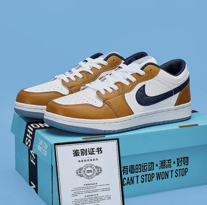 Pure White Dunk AJ1 Low Basketball Shoes for Couples