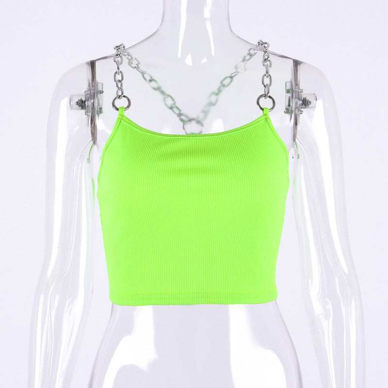 Summer Women's Chain Strap Crop Top Tank Top