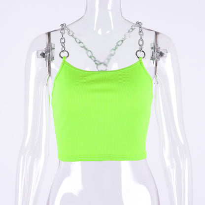 Summer Women's Chain Strap Crop Top Tank Top